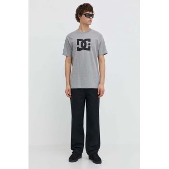 DC tricou din bumbac Star barbati, culoarea gri, cu imprimeu, ADYZT05373 ieftin