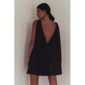 MUUV. rochie din bumbac sukienka #SKATEGIRL culoarea maro, mini, oversize