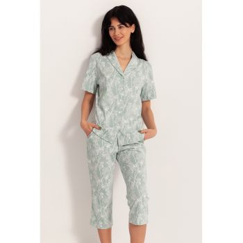 Pijama din amestec de modal cu imprimeu floral ieftine
