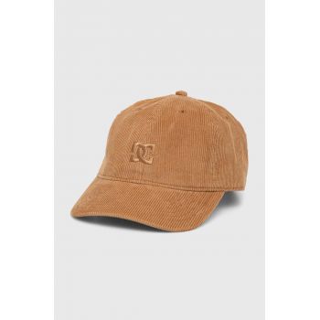 DC șapcă de baseball din catifea Star culoarea maro, neted, ADYHA04196