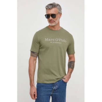 Marc O'Polo tricou din bumbac barbati, culoarea verde, cu imprimeu