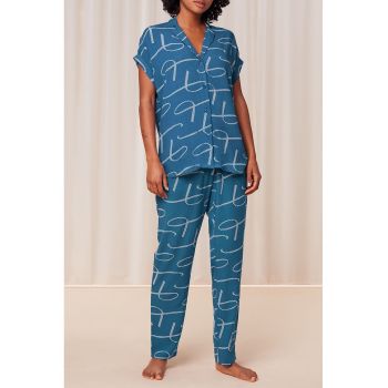 Pijama cu model abstract de firma originale