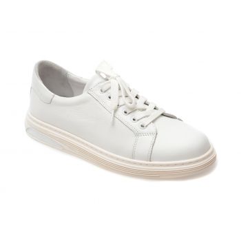 Pantofi casual GRYXX albi, BL4027, din piele naturala