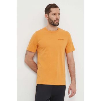 Peak Performance tricou din bumbac barbati, culoarea portocaliu, neted