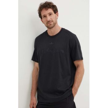 adidas Originals tricou din bumbac barbati, culoarea negru, cu imprimeu, IT7473