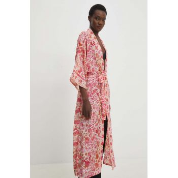 Answear Lab kimono culoarea roz, oversize, modelator