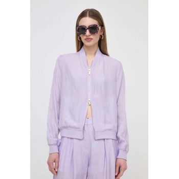 Armani Exchange bluza femei, culoarea violet, neted