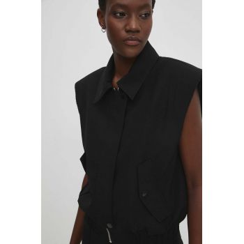 Answear Lab geaca femei, culoarea negru, de tranzitie ieftina