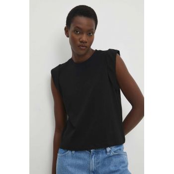 Answear Lab tricou din bumbac femei, culoarea negru