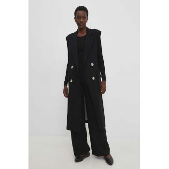 Answear Lab vesta femei, culoarea negru, de tranzitie de firma original
