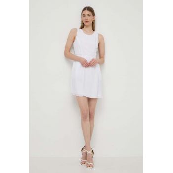 Armani Exchange rochie culoarea alb, mini, mulata, 3DYA66 YN9RZ