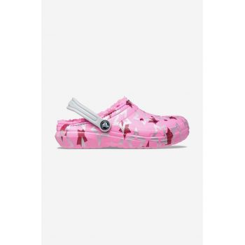 Crocs papuci Disco Dance Party 208085 femei, culoarea roz 208085.TAFFY-Pink