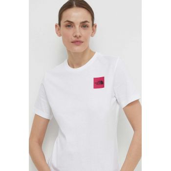 The North Face tricou din bumbac femei, culoarea alb, NF0A87EHFN41