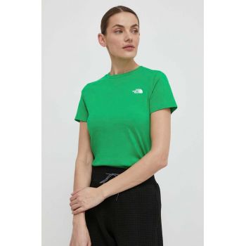 The North Face tricou femei, culoarea verde, NF0A87NHPO81
