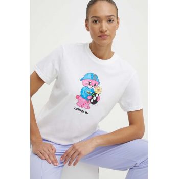 adidas Originals tricou din bumbac femei, culoarea bej, IT5365