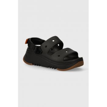 Crocs papuci Classic Hiker Xscape femei, culoarea negru, cu platforma, 208181.001