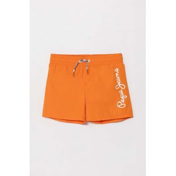 Pepe Jeans pantaloni scurti de baie copii LOGO SWIMSHORT culoarea portocaliu