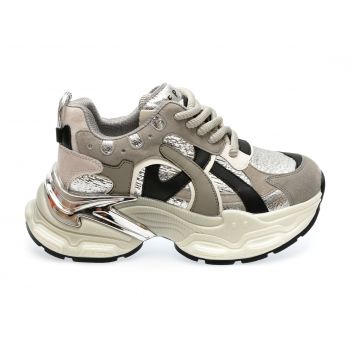 Pantofi sport EPICA argintii, 20262, din material textil