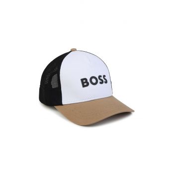 BOSS șapcă de baseball pentru copii culoarea alb, cu imprimeu