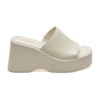 Papuci casual ALDO albi, 13542774, din piele naturala