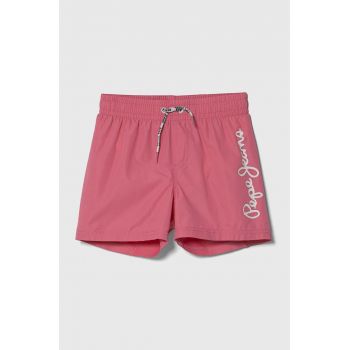 Pepe Jeans pantaloni scurti de baie copii LOGO SWIMSHORT culoarea roz