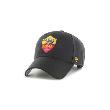 47brand șapcă de baseball din bumbac AS Roma culoarea negru, cu imprimeu, ITFL-MVP01WBV-BKH