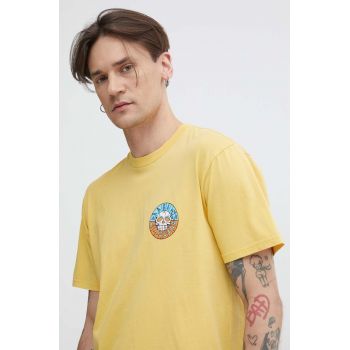 Billabong tricou din bumbac barbati, culoarea galben, cu imprimeu, ABYZT02233