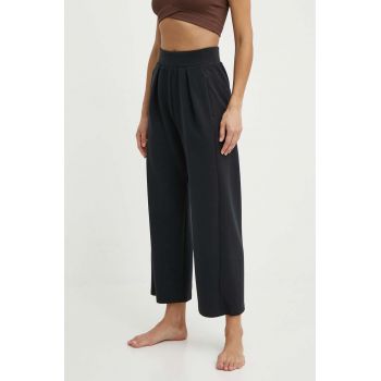 adidas Performance pantaloni de yoga culoarea negru, neted, IU1823