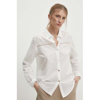 Answear Lab cămașă de in culoarea alb, cu guler clasic, regular
