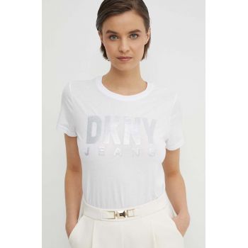 Dkny tricou femei, culoarea alb, DJ4T1050