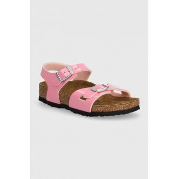 Birkenstock sandale copii Rio Kids BF Patent culoarea roz
