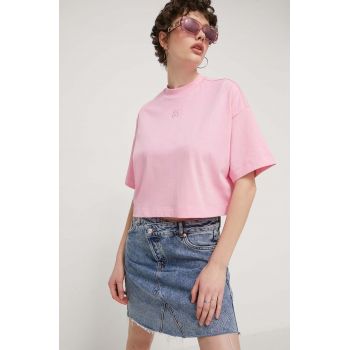 HUGO tricou din bumbac femei, culoarea roz, 50517790
