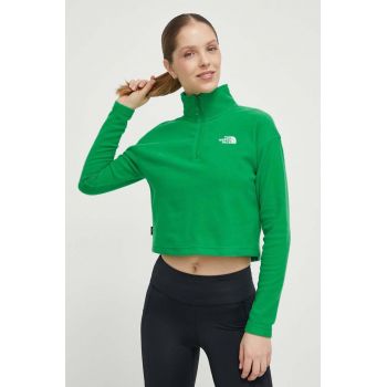 The North Face hanorac 100 Glacier Cropped culoarea verde, neted, NF0A855NPO81