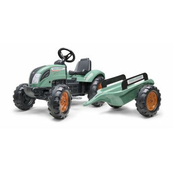 Tractor Falk pentru copii cu remorca Farm Lander verde FK 1054AB
