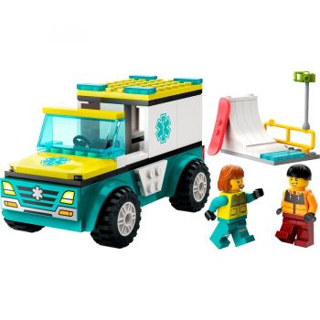 Jucarie 60403 City Ambulance and Snowboarder Construction Toy