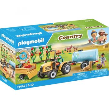 Jucarie 71442 Country tractor with trailer and water tank, construction toy
