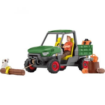 Jucarie Farm World forest farmer with vehicle, toy figure