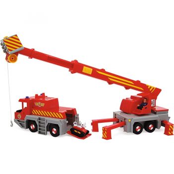 Jucarie Fireman Sam 2-in-1 rescue crane, toy vehicle (red/yellow)