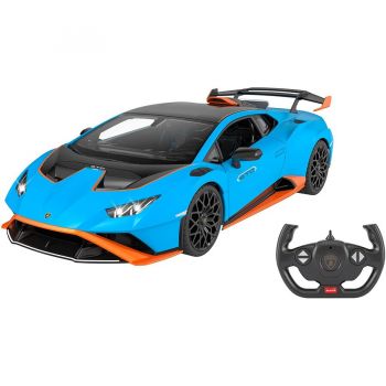 Jucarie Lamborghini Huracan STO, childrens vehicle (light blue/orange, 1:14)