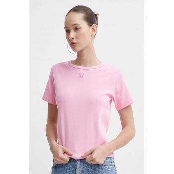 HUGO tricou femei, culoarea roz, 50512002