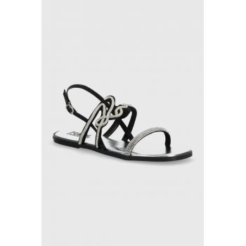 Karl Lagerfeld sandale OLYMPIA femei, culoarea argintiu, KL87425