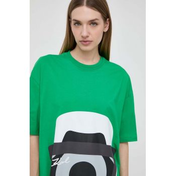 Karl Lagerfeld tricou din bumbac x Darcel Disappoints femei, culoarea verde