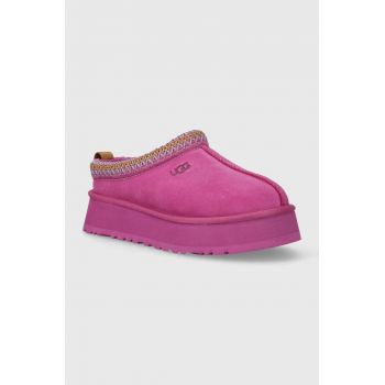 UGG papuci din piele intoarsa Tazz culoarea roz, 1122553