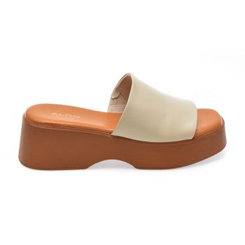 Papuci casual ALDO albi, 13578761, din piele naturala