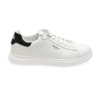 Pantofi casual PEPE JEANS albi, MS30981, din piele naturala la reducere