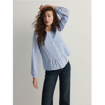 Reserved - Bluză din viscoză - albastru-deschis