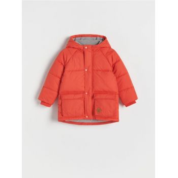 Reserved - Jachetă căptușită, cu glugă - roșu
