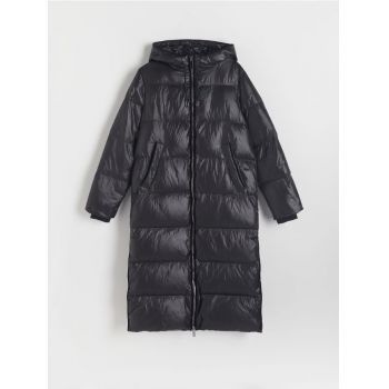 Reserved - Jachetă cu umplutură din puf natural - negru