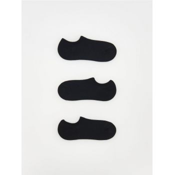 Reserved - Set de 3 perechi de șosete cu conținut ridicat de bumbac - negru