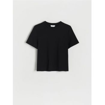 Reserved - Tricou din bumbac mercerizat - negru